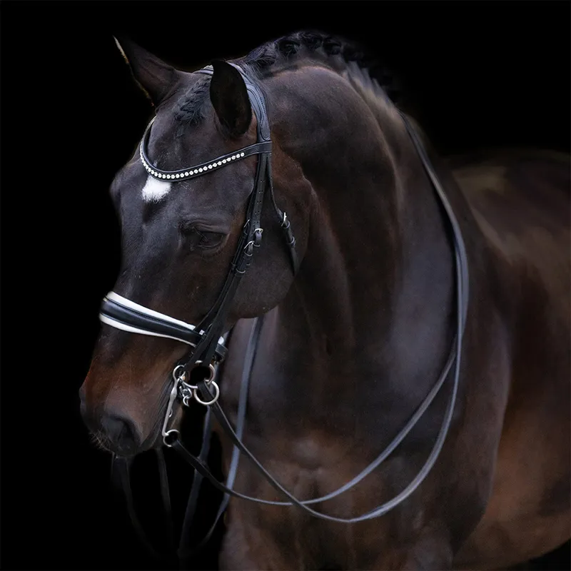 Imperial Riding Fria Weymouth Bridle - Black/White-1